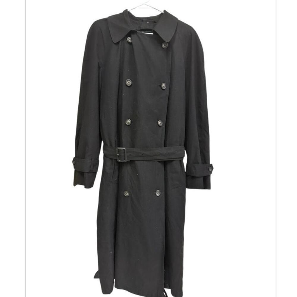 Ralph Lauren Blue Label Vintage Double-Breasted Unisex Trench Coat EUC Black 40R - Picture 4 of 10